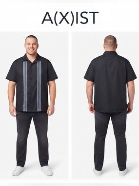 A(X)IST Button Down Strip Collar Shirt Medium